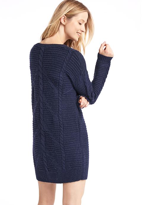 Image number 2 showing, Plait cable knit sweater dress