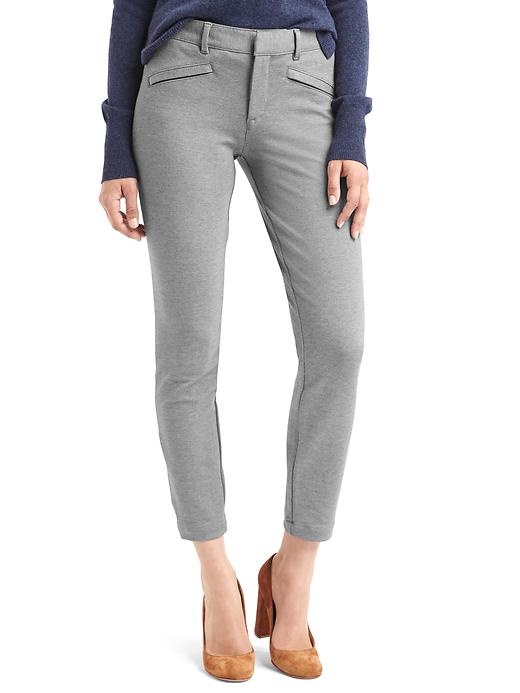 View large product image 1 of 1. Double-knit skinny ankle pants
