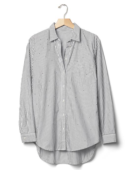 Image number 6 showing, Stud embellished stripe boyfriend shirt
