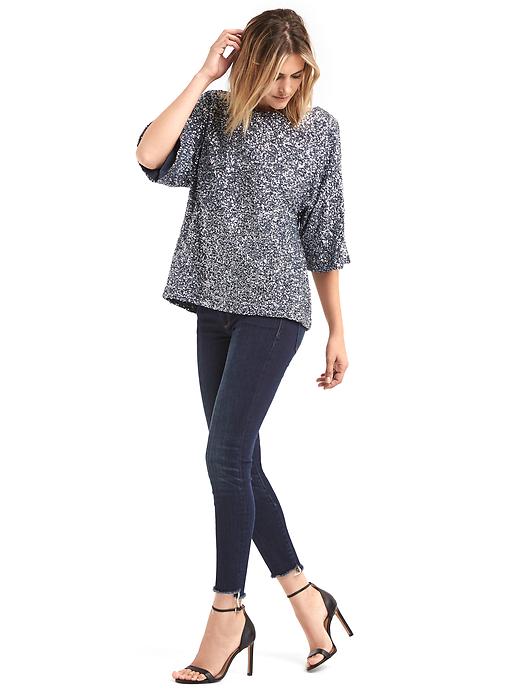 Image number 3 showing, Sequin kimono sleeve top