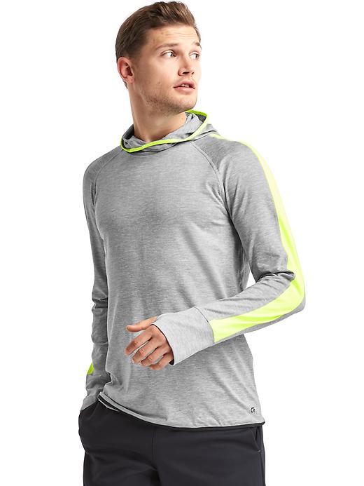Image number 1 showing, Brushed tech jersey running hoodie