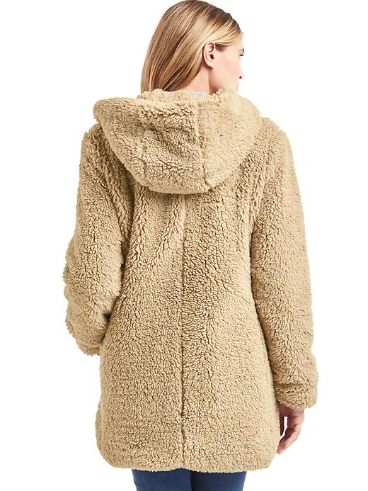 Image number 2 showing, Cozy sherpa hooded coat