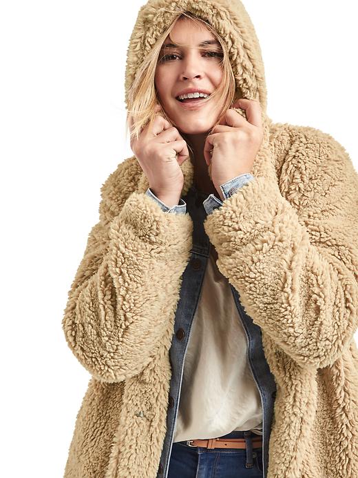 Image number 5 showing, Cozy sherpa hooded coat