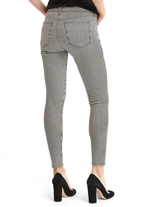 Image number 2 showing, Mid rise railroad stripe true skinny ankle jeans