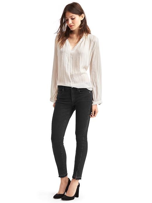 Image number 3 showing, Mid rise twist-seam true skinny ankle jeans