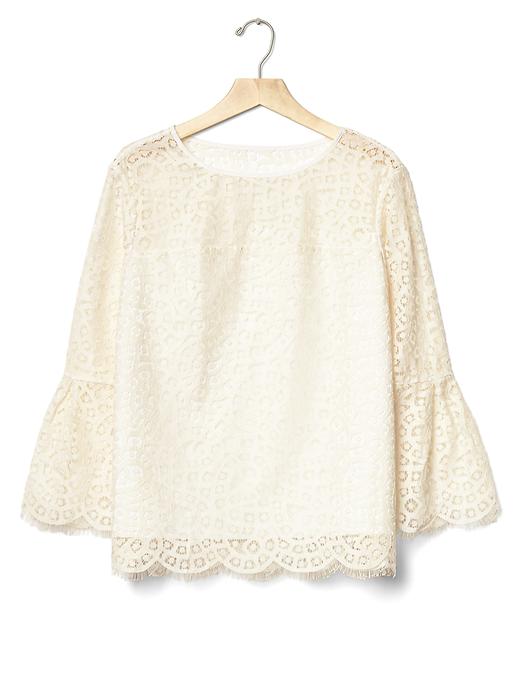 Image number 6 showing, Crochet lace three-quarter bell sleeve top