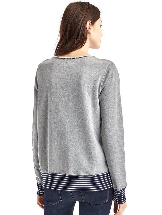 Image number 2 showing, Textured snowflake stripe-trim sweatshirt