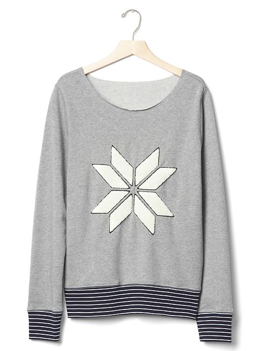Image number 6 showing, Textured snowflake stripe-trim sweatshirt