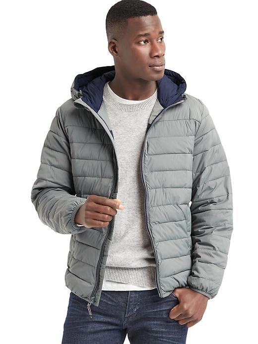 View large product image 1 of 1. ColdControl Lite stretch hooded puffer jacket