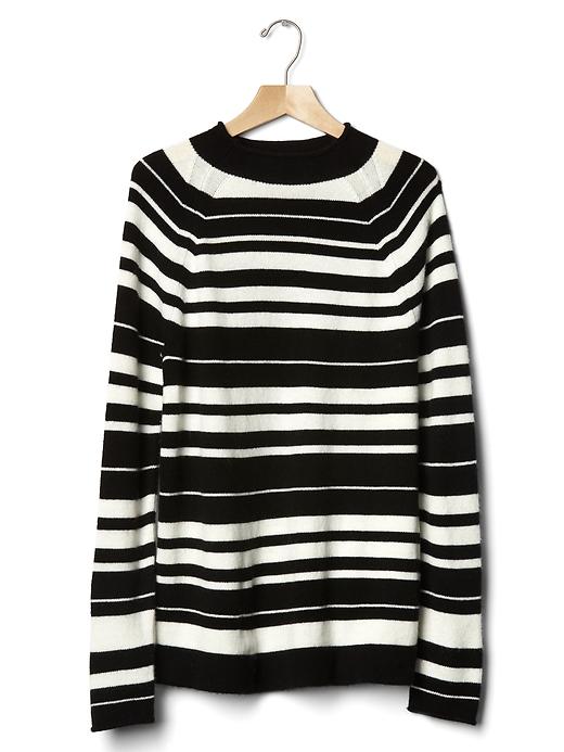 Image number 6 showing, Merino wool blend stripe mock neck sweater