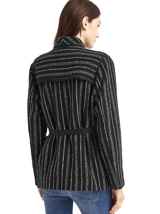 Image number 2 showing, Wool-blend stripe short coat