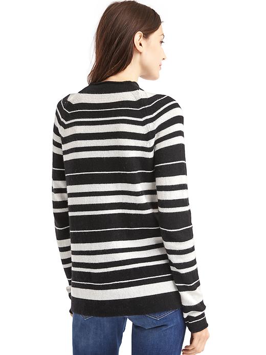 Image number 2 showing, Merino wool blend stripe mock neck sweater