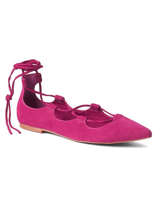 Image number 1 showing, Lace up ballet flats