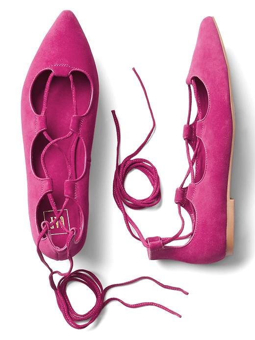 Image number 2 showing, Lace up ballet flats
