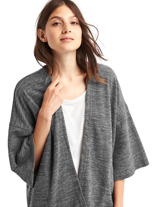 Image number 5 showing, French terry kimono cardigan