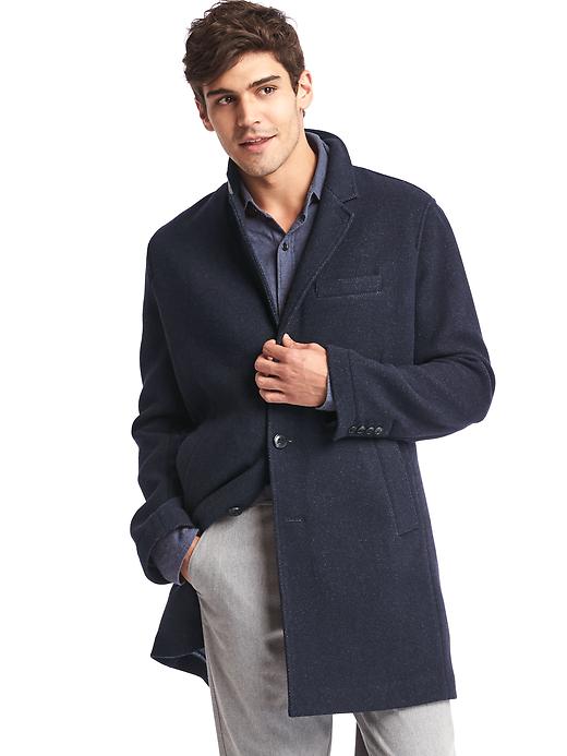 Image number 1 showing, Wool blend crombie coat
