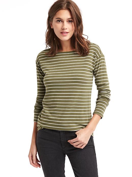 View large product image 1 of 1. Long sleeve stripe tee