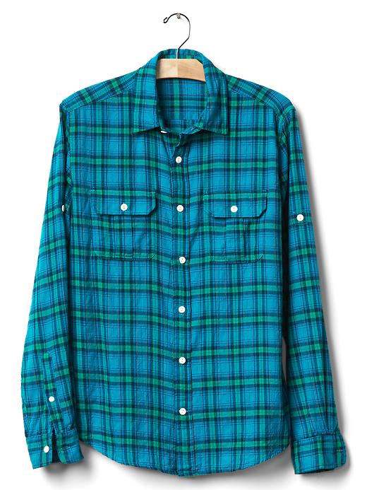 Image number 6 showing, Crinkle cotton plaid standard fit shirt