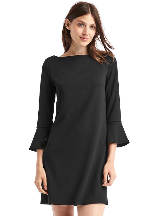 Image number 1 showing, Three-quarter bell sleeve sheath dress