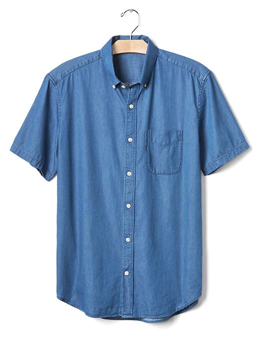 Image number 6 showing, Indigo twill short sleeve standard fit shirt
