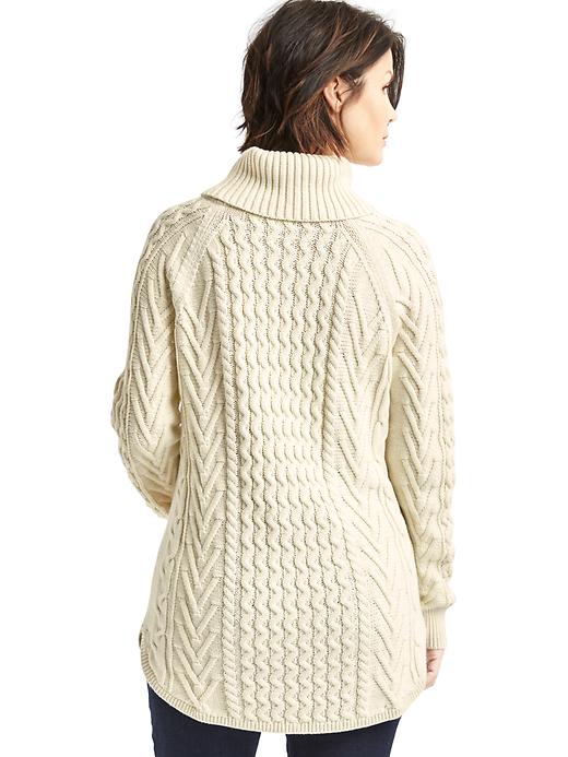 Image number 2 showing, Maternity cable knit turtleneck sweater