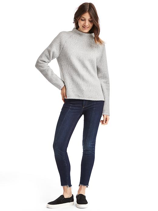 Image number 3 showing, Softspun fleece mockneck sweater