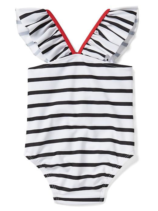 View large product image 2 of 3. Love & stripes flutter swim one-piece