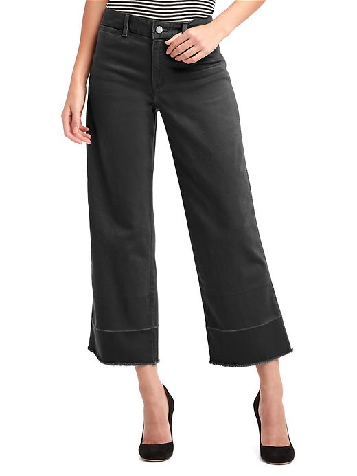 View large product image 1 of 1. Wide-leg crop high rise chinos