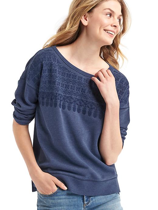 Image number 7 showing, Embroidered yoke sweatshirt