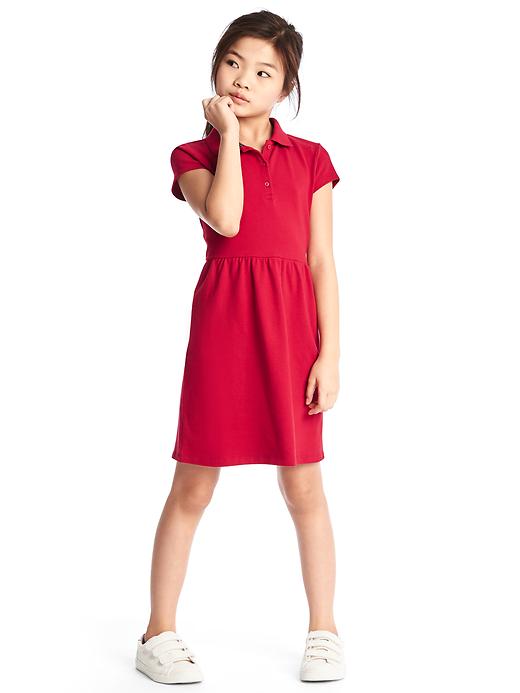Image number 3 showing, Solid fit & flare polo dress