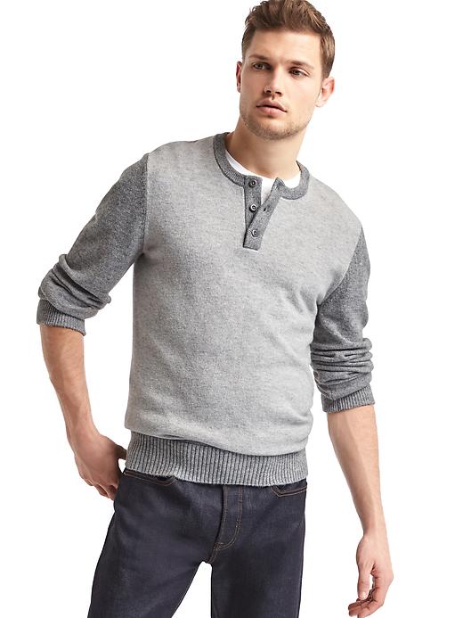 Image number 7 showing, Merino wool blend two-tone henley