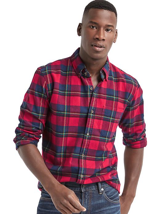 View large product image 1 of 1. Brushed Flannel Plaid Standard Fit Shirt