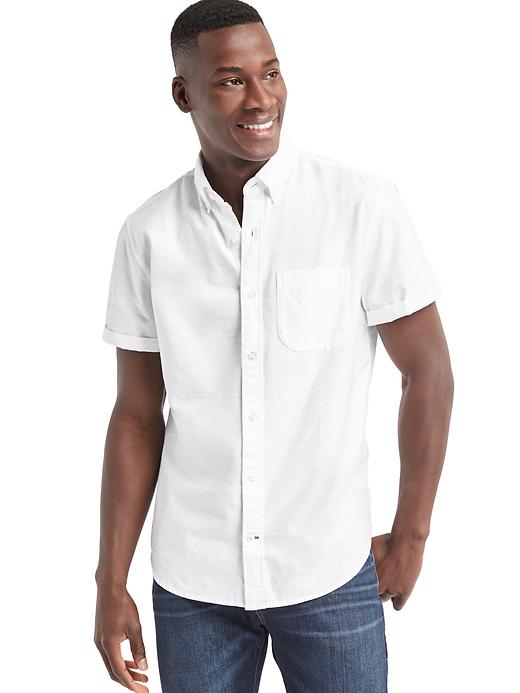 View large product image 1 of 1. Oxford slub standard fit shirt