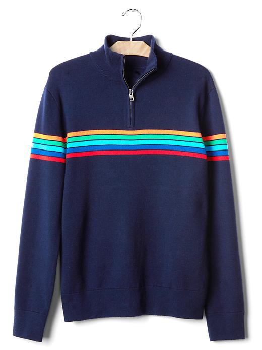 Image number 6 showing, Ski stripe half-zip mockneck sweater
