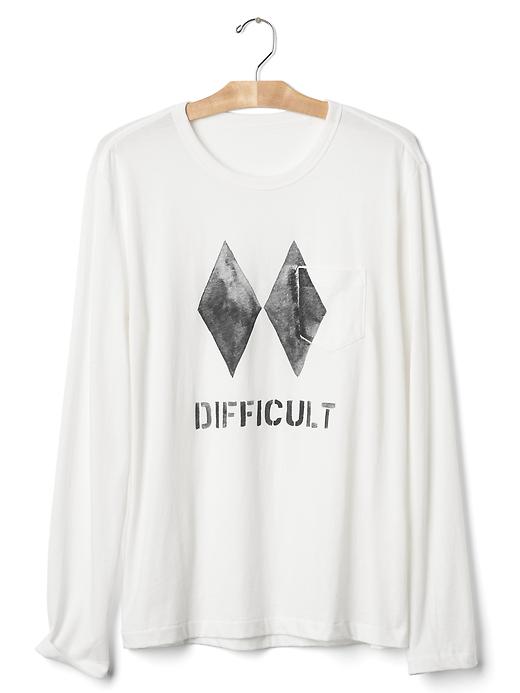 Image number 6 showing, Difficult graphic long sleeve pocket tee