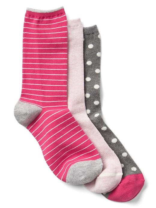 View large product image 1 of 1. Multi-print crew socks (3-pack)