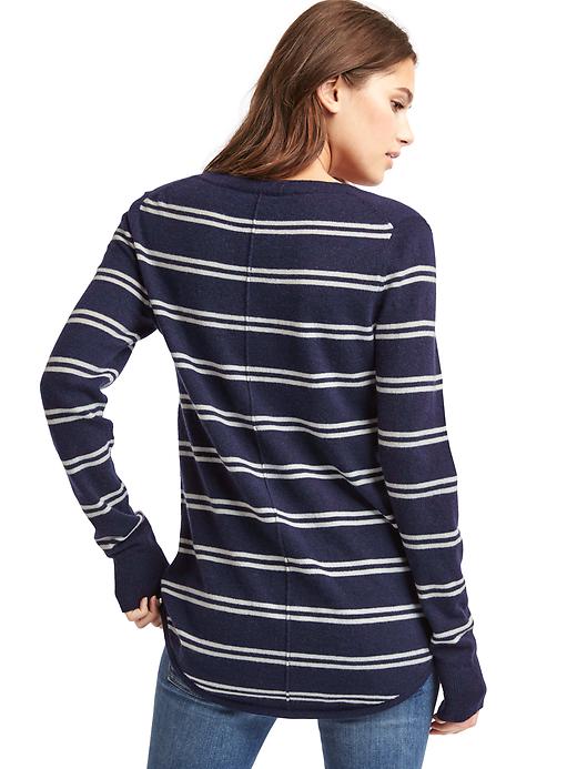 Image number 2 showing, Stripe deep V-neck sweater