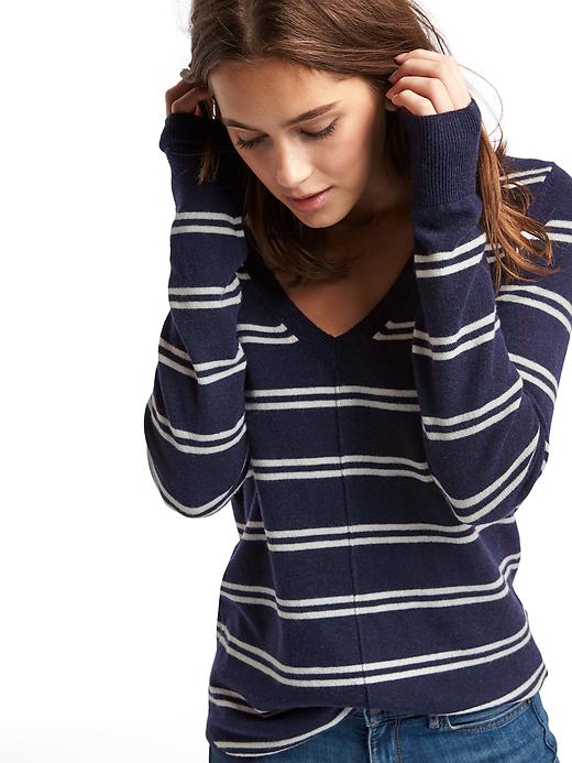 Image number 5 showing, Stripe deep V-neck sweater