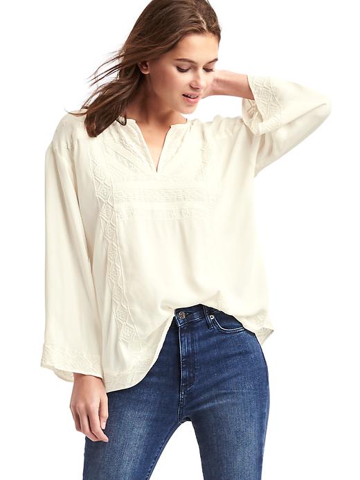 Image number 1 showing, Flowy embroidered top