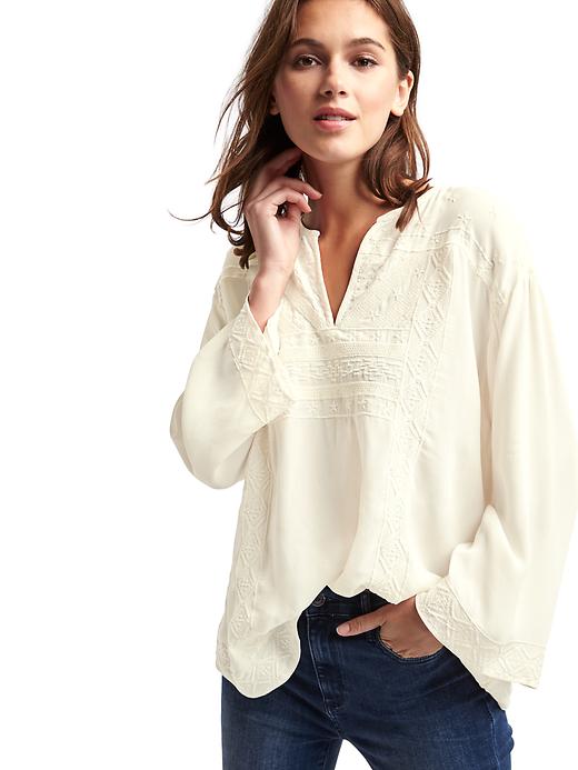 Image number 5 showing, Flowy embroidered top