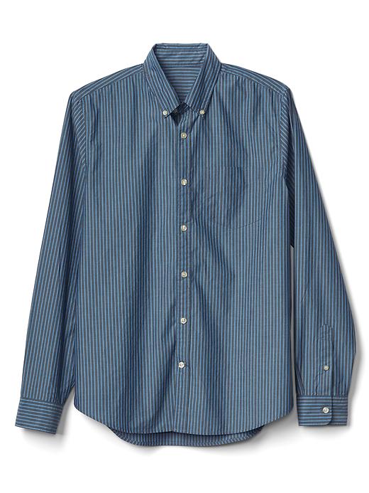 Image number 6 showing, True wash railroad stripe slim fit shirt
