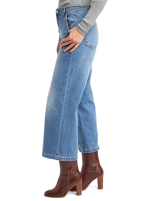 Image number 5 showing, High rise wide-leg crop jeans