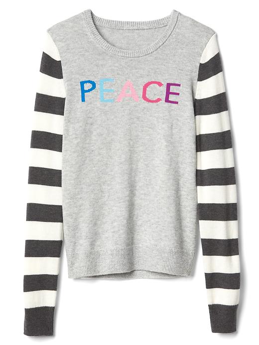 Image number 6 showing, Peace intarsia pullover sweater