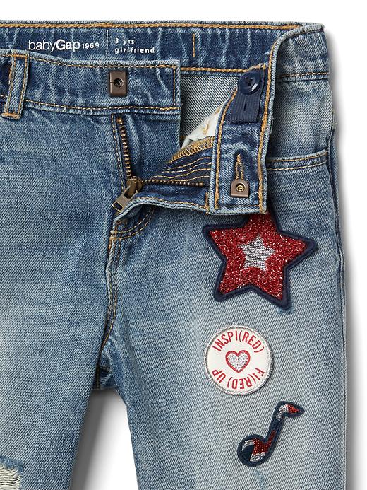 Image number 2 showing, babyGap x (RED) embellished girlfriend jeans