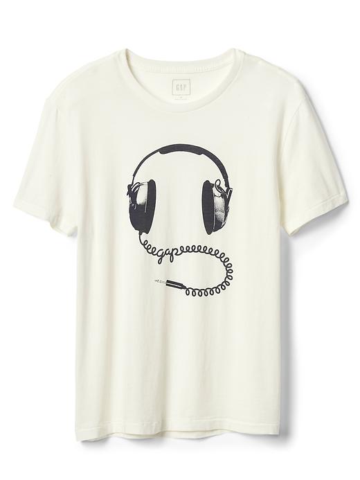 View large product image 1 of 1. Headphone graphic crewneck tee