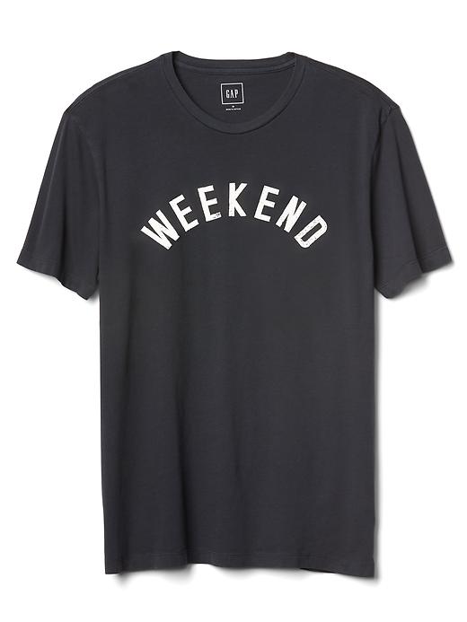 View large product image 1 of 1. Short Sleeve Weekend Graphic Crewneck T-Shirt