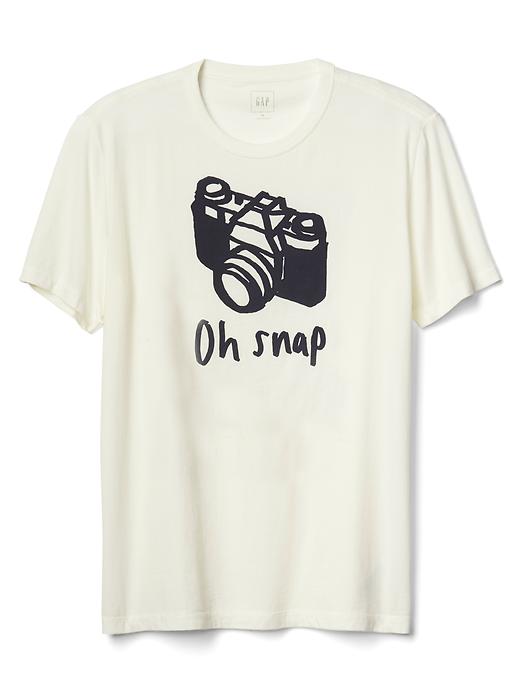 View large product image 1 of 1. Oh snap camera graphic tee