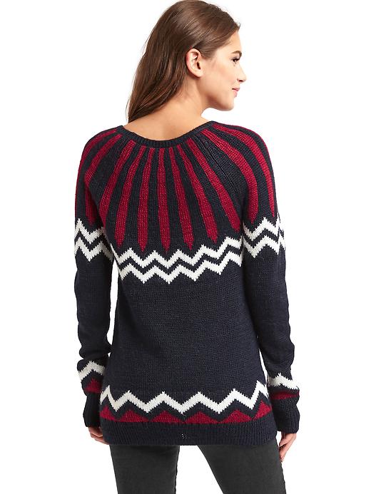 Image number 2 showing, Intarsia pattern crewneck sweater
