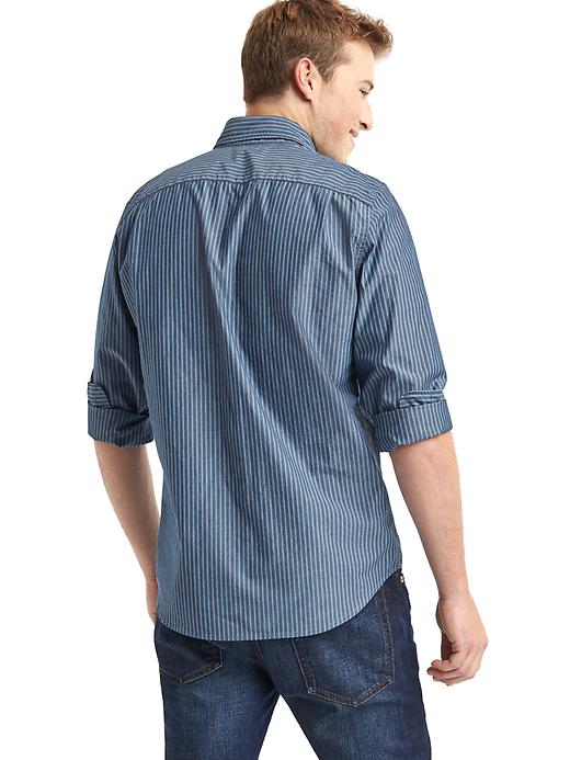 Image number 2 showing, True wash railroad stripe slim fit shirt