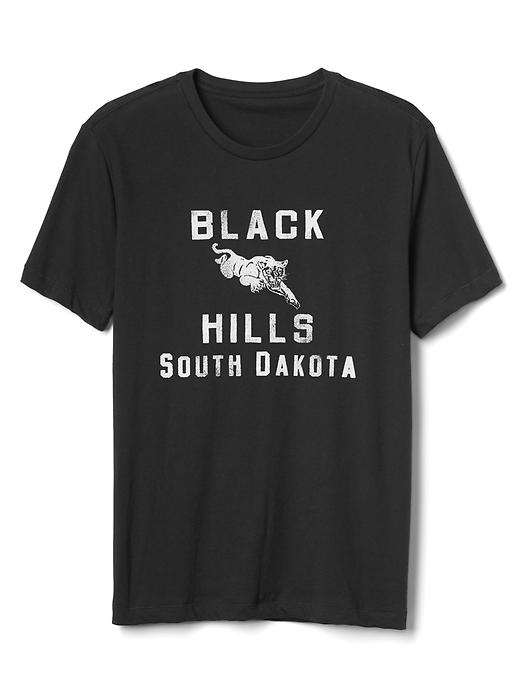 View large product image 1 of 1. Black hills graphic crewneck tee